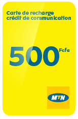 Recharge crédit télé. MTN 500 XAF